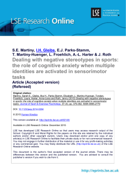 Dealing with negative stereotypes in sports: the role of cognitive