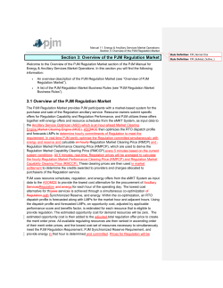 Section 3: Overview of the PJM Regulation Market 3.1 Overview of
