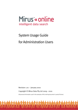 Mirus Training - System Administration Guide