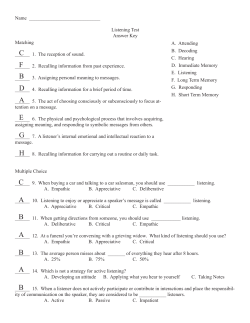 Listening Test Key