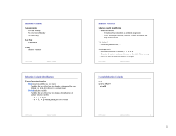 Induction Variables Induction variables Induction Variable