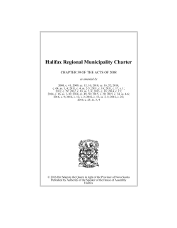 HRM Charter - The Nova Scotia Legislature