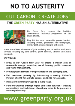 no to austerity - The Green Party
