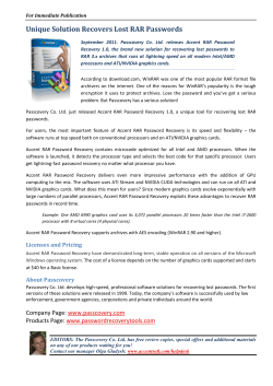 Unique Solution Recovers Lost RAR Passwords