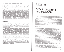 GROUP JUDGMENTS AND DECISIONS