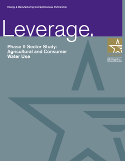 Phase II Sector Study: Agricultural and Consumer Water Use
