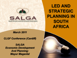 led planning - Commonwealth Local Government Conference