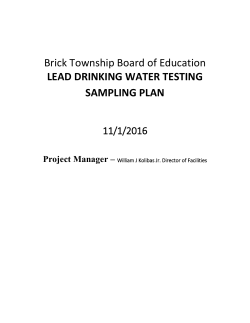 Lead Drinking Water Testing Sampling PLan