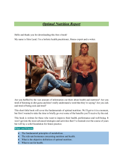 Optimal Nutrition Report