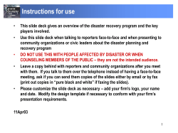 Disaster Recovery: A Guide to Financial Issues - PPT