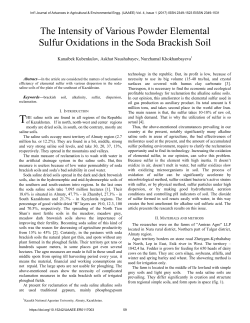 The Intensity of Various Powder Elemental Sulfur Oxidations in the