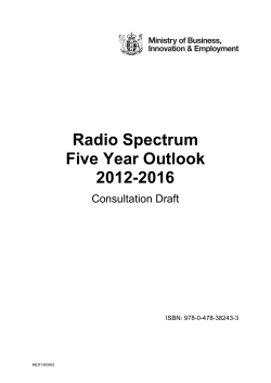 Radio Spectrum Five Year Outlook 2012-2016