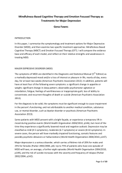 Mindfulness-Based Cognitive Therapy and Emotion