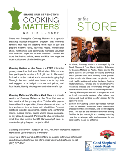 Share our Strength`s Cooking Matters is a ground