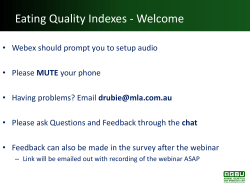 Eating Quality Indexes - Welcome