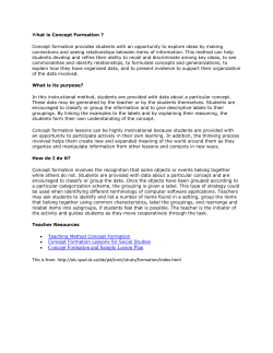 Concept Formation and Sample Lesson Plan