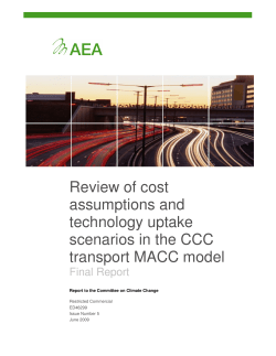 Review of cost assumptions and technology uptake scenarios in the