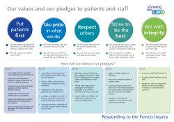 our values and our pledges to patients and staff