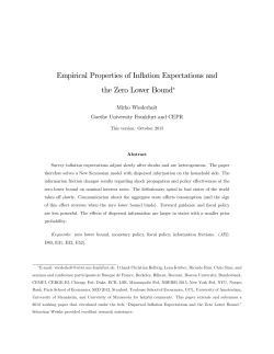 Empirical Properties of Inflation Expectations and the Zero Lower