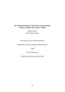 Melanie Seiss: On the difference between auxiliaries, serial verbs