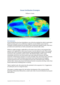 Ocean Fertilization Strategies