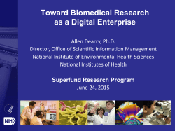 Toward Biomedical Research as a Digital Enterprise - CLU-IN