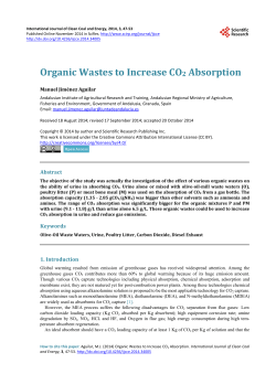 Organic Wastes to Increase CO2 Absorption