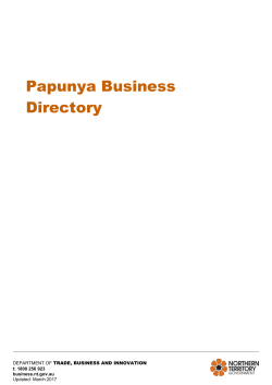 Papunya Business Directory - Department of Trade, Business and