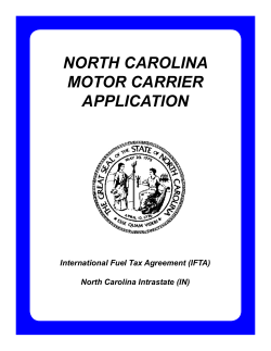 North CaroliNa Motor CarriEr appliCatioN