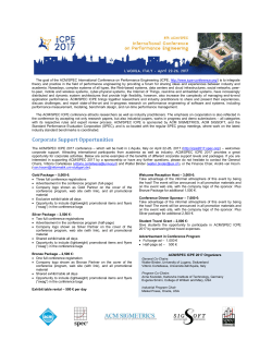 Corporate Sponsorships - ICPE 2017