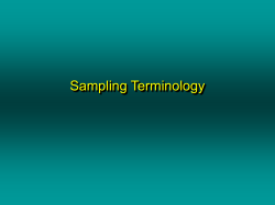 Sampling Terminology