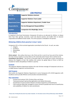 job profile - Compassion UK
