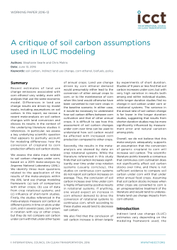 A critique of soil carbon assumptions used in ILUC modeling