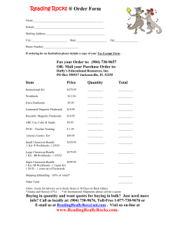 Order Form - Reading Rocks