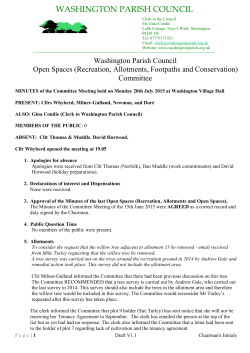 20/07/15 - Washington Parish Council
