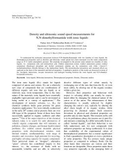 Density and ultrasonic sound speed measurements for N,N