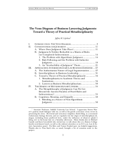 The Venn Diagram of Business Lawyering Judgments: Toward a