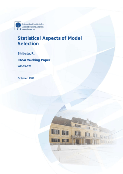 Statistical Aspects of Model Selection