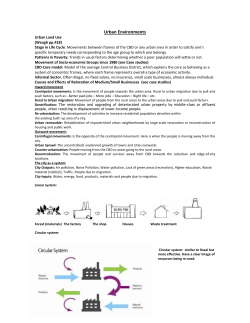 Urban Environments Urban Land Use (Waugh pp.418) Stage in Life
