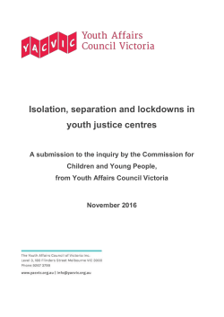 Isolation, separation and lockdowns in youth justice centres A