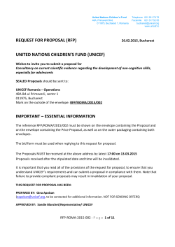 rfp - UNICEF Romania