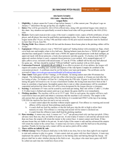 8u machine pitch rules