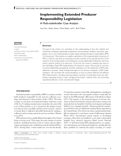 Implementing Extended Producer Responsibility Legislation