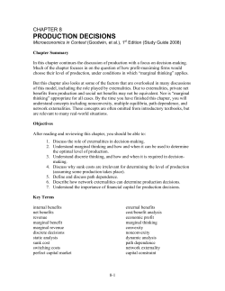Chapter 8: Production Decisions