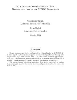 Path LeNGth CoRRectioNs aND 0eRo RecoNstRuctioN