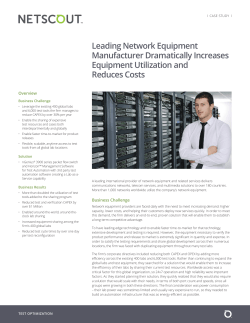 Leading Network Equipment Manufacturer Dramatically