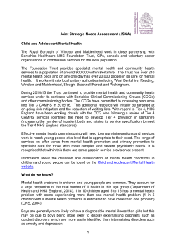 1 Child and Adolescent Mental Health The Royal Borough of