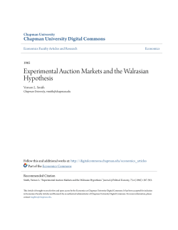 Experimental Auction Markets and the Walrasian Hypothesis
