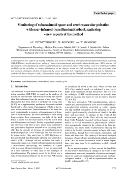 Monitoring of subarachnoid space and cerebrovascular