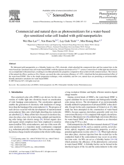 Commercial and natural dyes as photosensitizers for a water